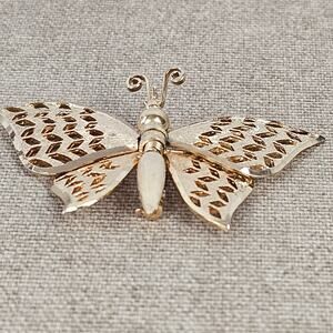 VTG MCM Coro articulated goldtone butterfly pin brooch EUC